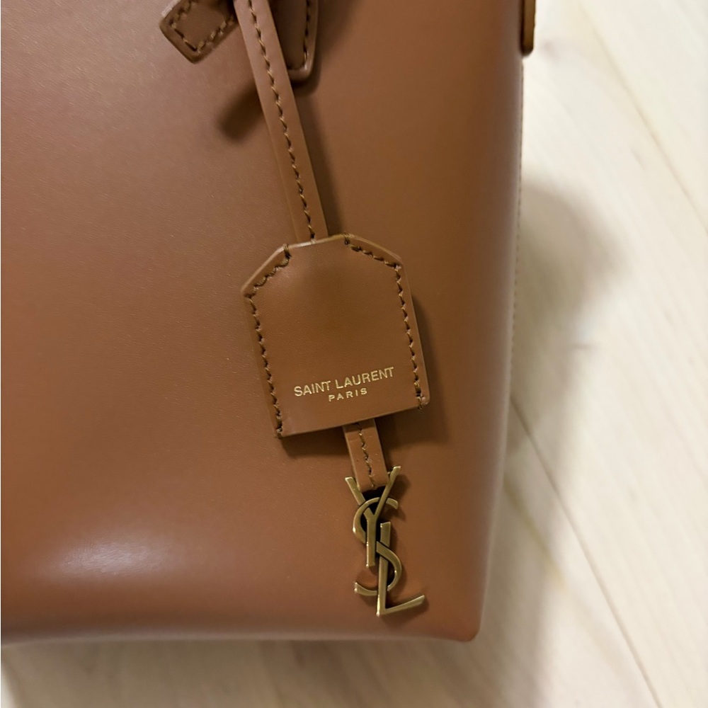 MINI TOY SHOPPING SAINT LAURENT IN BOX LEATHER (Fox color) - Picture 6 of 10